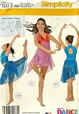 Simplicity Girls'  Dancewear  Pattern 1077 Size S-L UNCUT • £16.39