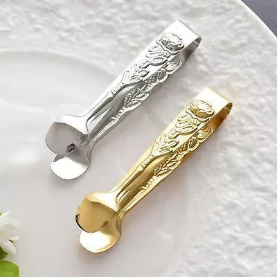 Rose Stainless Steel Sugar Cube Tongs Small Kitchen Food Clip Serving Tong • $8.18