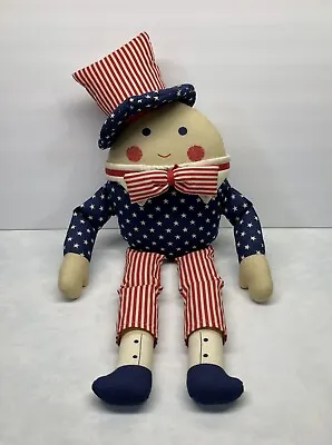 Vintage Handmade Uncle Sam July 4th Humpty Dumpty Stuffed Plush Doll Decor 1980s • $14.99