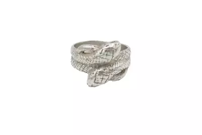 Vintage Sterling Silver Double Snake Coiled Serpent Animal Statement Ring Sz 8.5 • $55