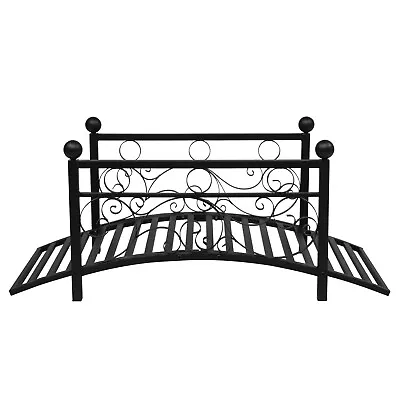 High Quality Metal Garden Bridge With Security Guardrails For Backyard Decor • $56.98