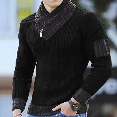 Winter Mens Casual Vintage Sweater Autumn Wool Turtleneck Warm Pullovers Tops • $37.81