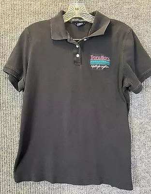 Market America Transitions Polo Womens L Black Short Sleeve • $9.99