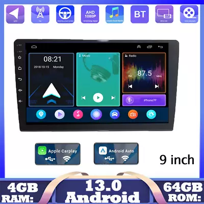 Android 13 9inch Carplay Auto 4 Core GPS Navigation Car MP5 Stereo Player FM SWC • $79.79