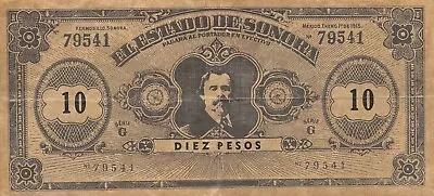 Mexico 10 Pesos Serie G {Bills Used In Movie} Sonora Banknote Cir • $34.99
