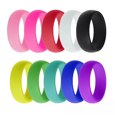 10Pack Silicone Wedding Engagement Ring Men Women Rubber Band Gym Sport Flexible • $10.99