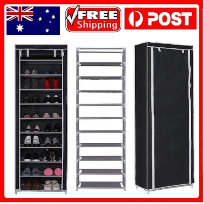 $39.99 • Buy Portable Shoe Rack Stackable Cabinet Storage Organiser Wardrobe Dustproof Cover