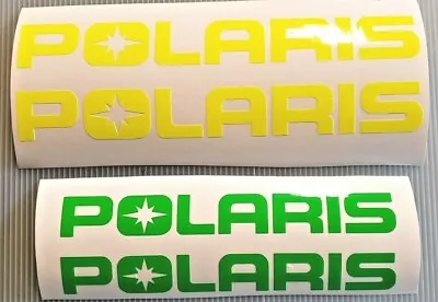 POLARIS Decal PAIR FLUORESCENT NEON Green Or Yellow 9  11  TRACKED & INSURED • $8.99