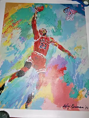 LeRoy Neiman MICHAEL JORDAN Signed Lithograph On Canvas CHICAGO BULLS Gift NBA • $149.99