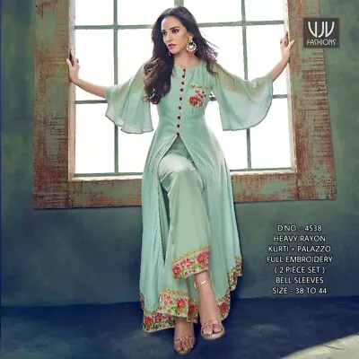 Indian Bollywood Designer Palazzo Kurta Traditional Party Wear Kurti Pent Dress • $60.63