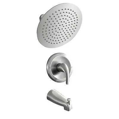 10in 2-Spray Wall Mount Round Rain Shower Head And Tub Faucet With Valve • $50