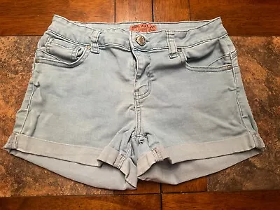 Wax Jean Short Light Blue Women's Stretch Size Medium Butt I Love You • $10