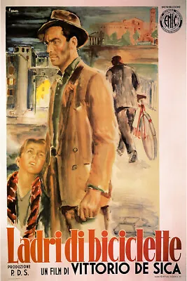 Ladri Di Biciclette Italian Bicycle Thieves Vintage Movie Poster • $17.99