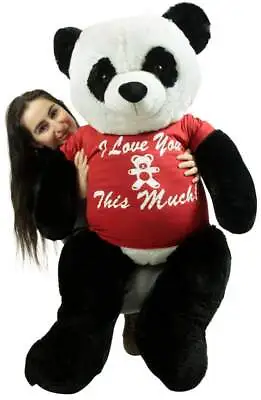 Giant Stuffed Panda 60 Inch Soft 5 Foot Teddy Bear I Love You This Much • $199.99