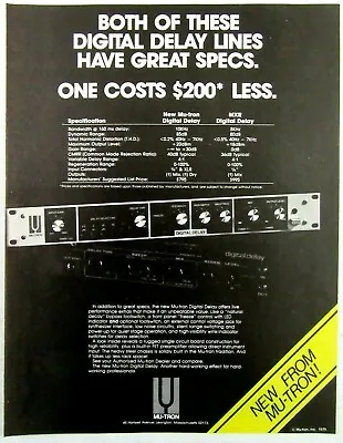 1979 MU-TRON Digital Delay  For Hard Working Pro's  Guitar Magazine Ad • $12.99