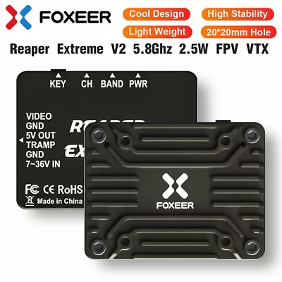 Foxeer 5.8G V2 2.5W 72CH VTX FPV Video Transmitter Microphone For RC FPV Drones • $71.28