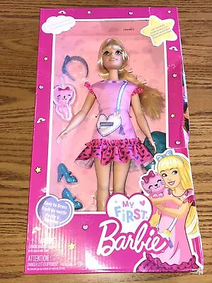 Barbie Doll Preschooler Blonde My First Barbie Malibu Plush Kitten BOX DAMAGED • $11.99