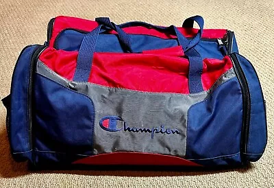 Vintage Champion Duffle Overnight Bag 1990s Gym/Travel EXCELLENT CONDITION • $49.99