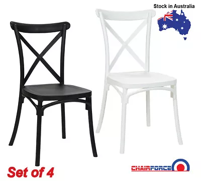 WAS$316! 4 X Polypropylene Crossback Chairs - Stylish And Durable • $196