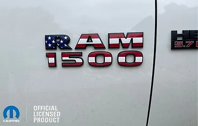 13 14 15 16 17 18 RAM 1500 4X4 Door Tailgate Emblem OVERLAY USA AMERICAN FLAG • $19.99
