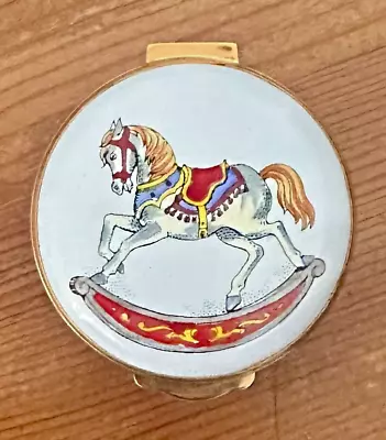 Crummles English Enamel Trinket Box Carousel Horse 2.5 Inch • $0.99