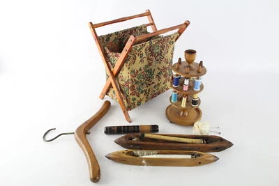 £1.40 • Buy 5 X Antique / Vintage HABERDASHERY Inc Spool Holder, Sewing Basket, Needle Case 