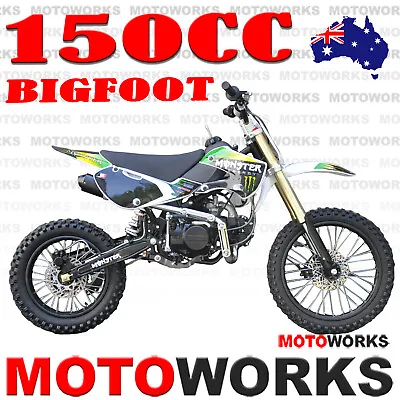 MOTOWORKS 150CC Bigfoot OIL COOLED DIRT TRAIL PIT MOTOR 2 WHEELS PRO BIKE Green • $1299