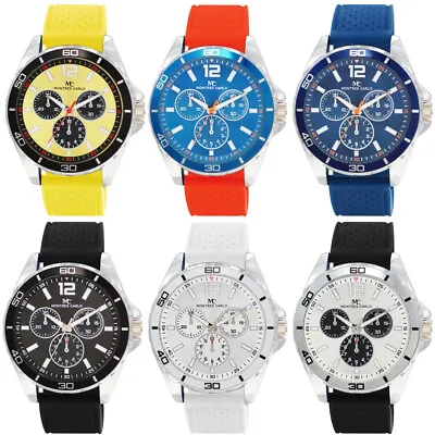 50mm Montres Carlo Fashion Silicone Band Luxury Modern Men's Dress Sports Watch • $19.80