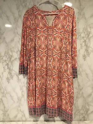 $19.99 • Buy Coolibar Sz XL UPF 50 Pink Blue Orange Paisley Oceanside Bamboo Dress