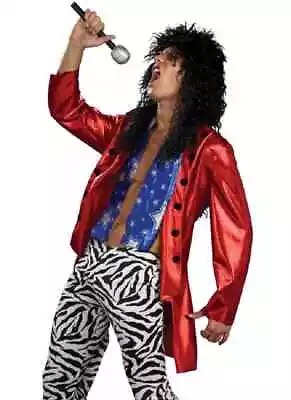 Heavy Metal Hero 80's Rock Star Red Jacket Halloween Adult Costume Accessory • $36.85