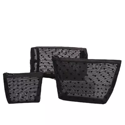 Mesh Travel Toiletry Bag Large Capacity Cosmetic Pouch Makeup Organizer • £6.38