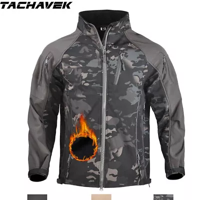 Waterproof Men's Soft Shell Jacket Tactical Winter Windproof Fleece Casual Coats • $70.99