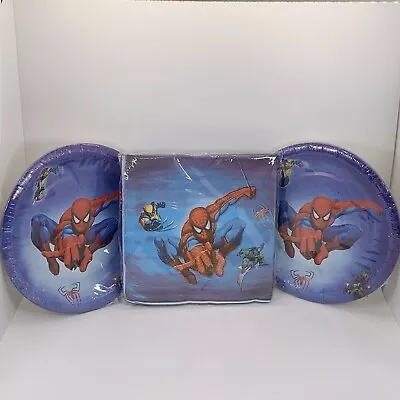$6.50 • Buy 40 Pcs Spiderman-Themed Party Supplies 20 Plates 20 Napkins Free Shipping