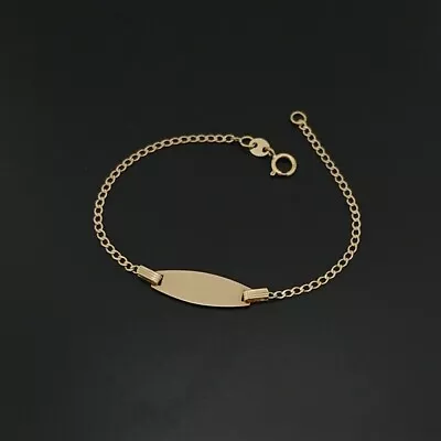 Brand New 18ct Yellow Gold 14cm Baby Childrens ID Bracelet Not Scrap • £149.80