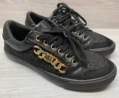 G Guess Women's Shoes Size 7 M Black With Gold Accents • $6.99