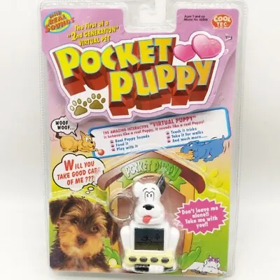 Vintage 90s Pocket Puppy Interactive Virtual Pet Toy Cool Tec Key Chain Dog New  • $55.98