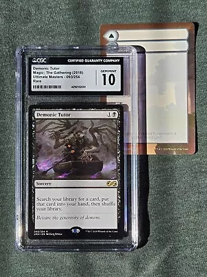 MTG Demonic Tutor CGC-10 '18 Ultimate Masters Rare Sorcery Black • $9.95