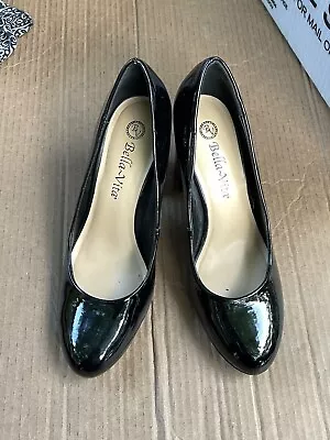 Bella Vita Women's Nara II Dress Pump Black Patent Size  7.5M HEEL: 3-3/8'' • $26.99