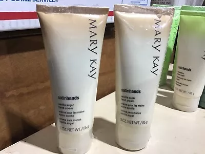 2X LOT - Mary Kay SATIN HANDS VANILLA SUGAR HAND CREAM - 3 Oz Ea NEW/SEALED • $24.99