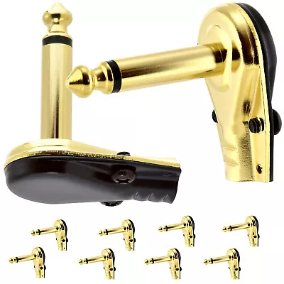 £13.25 • Buy 10x Right Angle Mono Pancake Jack Plugs 1/4 Inch Gold Plated 6.35mm Connectors