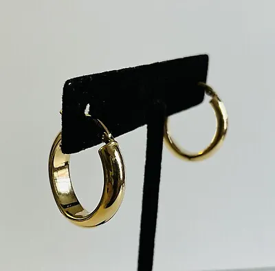 Milor Italy 14k Elongated Small Hoop Earrings~as New Mint Condition • $165