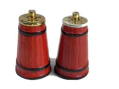 Vintage Regal  Old McDonald Churn  Red Barrel Salt & Pepper Shakers Rustic Look • $9.74