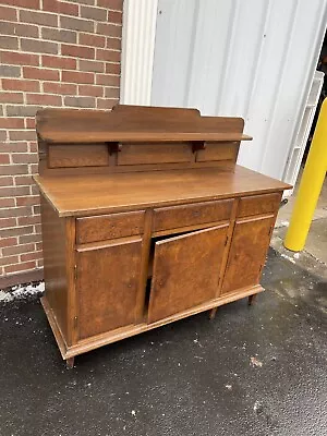 19th Century Antique Tiger Oak Victorian Buffet Sideboard Server Cabinet See Pic • $499