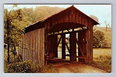 Monroe County OH-Ohio Swazy Covered Bridge Clearfork Creek Vintage Postcard • $7.99