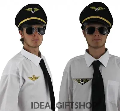 £11 • Buy Adult Mens Airline Pilot Captain Set Aviator Aviation Costume Accessory Hen Stag