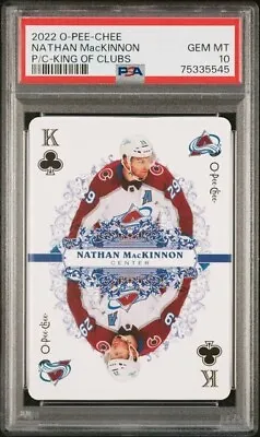 Nathan MacKinnon Colorado Avalanche 2022 OPC Playing Cards K Clubs PSA 10 NHL • $44.99