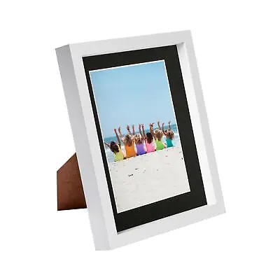 £9.99 • Buy White 8  X 10  3D Box Photo Frame Black 5  X 7  Mount Craft Shadow Picture