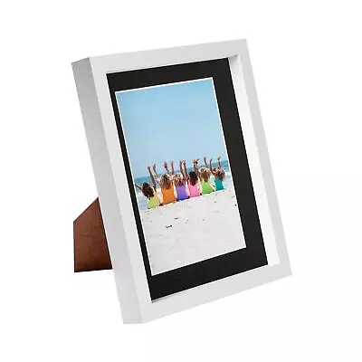 £9.99 • Buy White 8  X 10  3D Box Photo Frame Black 5  X 7  Mount Craft Shadow Picture