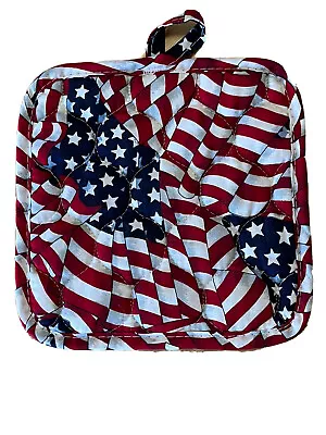 Hot Pad Pot Holder Stars & Stripes Flag Patriotic Military Hanger Quilted Clean • $9.99