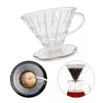 Reusable Coffee Tea Cup Drip Filter Mesh Holder Plastic Pour Over Funnel Cone • £6.99